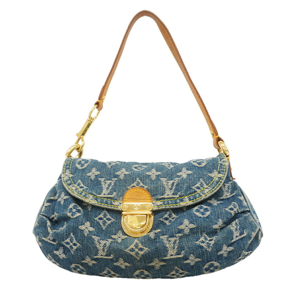 Louis Vuitton Monogram Denim Mini Pleaty Shoulder Bag M95050 Blue Women's
